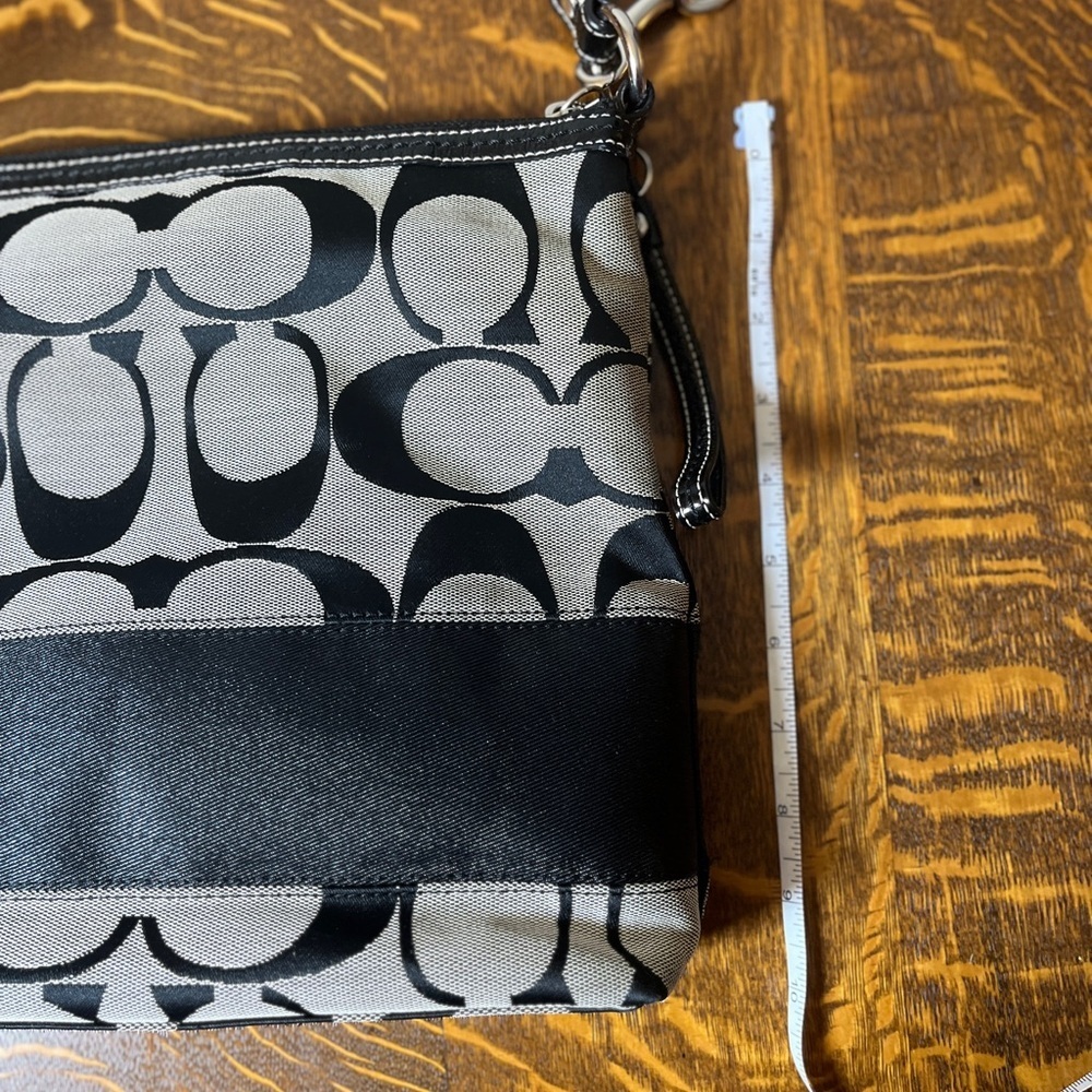 Coach Signature C Black and Gray with Black stripe Convertible Shoulder Bag - Picture 11 of 13
